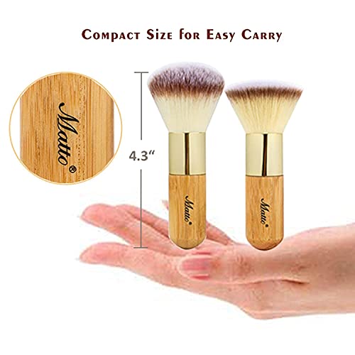 Matto Makeup Brush Set 2 Pieces Face Blush Kabuki Powder Foundation Makeup Brushes for Mineral BB Cream