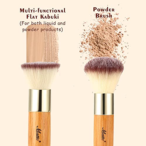 Matto Makeup Brush Set 2 Pieces Face Blush Kabuki Powder Foundation Makeup Brushes for Mineral BB Cream