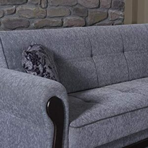 BEYAN Surf Avenue Collection Tufted Large Folding Sofa Sleeper Bed with Storage Space and Includes 2 Pillows, Gray