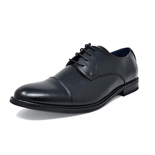 Bruno Marc Men's Prince-6 All Black Leather Lined Dress Oxfords Shoes Size 13 M US