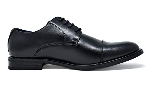 Bruno Marc Men's Prince-6 All Black Leather Lined Dress Oxfords Shoes Size 13 M US