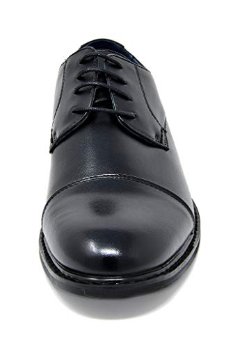 Bruno Marc Men's Prince-6 All Black Leather Lined Dress Oxfords Shoes Size 13 M US