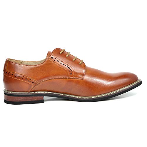 Bruno Marc Mens Leather Lined Dress Shoes, Brown - 9.5 (Oxford)