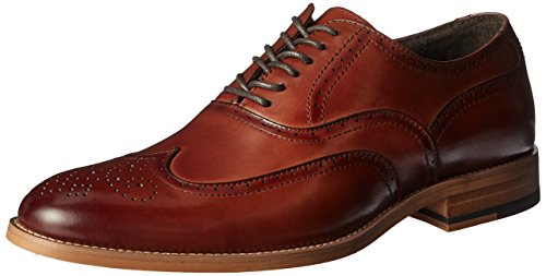 Stacy Adams Men's Dunbar-Wingtip Oxford, Cognac, 10.5 W US