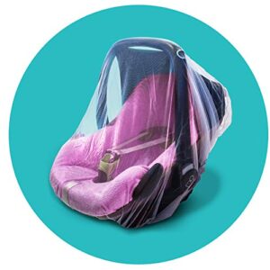 The Original Drawstring Baby Mosquito Net for Strollers, Car Seats, Bassinets and Carriers - Ultra Fine Mesh Protection Against Mosquitos, No-See-Ums, and Wasps - no Harmful Chemicals.