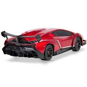 Best Choice Products 1:24 Scale Kids Licensed RC Lamborghini Veneno Car, Head and Taillights, Red