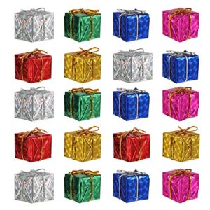 tinksky 24pcs christmas tree small gift boxes hanging decorations ornaments party favors (random color)