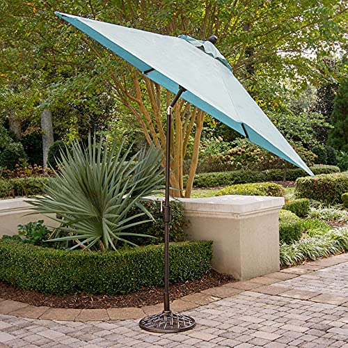 Hanover TRADUMBBLUE Table Umbrella for The Traditions Outdoor Dining Collection, Size 8.6, Blue