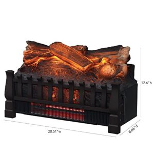 Duraflame DFI030ARU Infrared Quartz Set Heater with Realistic Ember Bed and Logs, Black