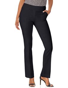 rekucci curvy woman ease into comfort barely bootcut plus size pant (18w, black)