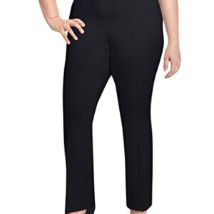 Rekucci Curvy Woman Ease into Comfort Barely Bootcut Plus Size Pant (18W, Black)