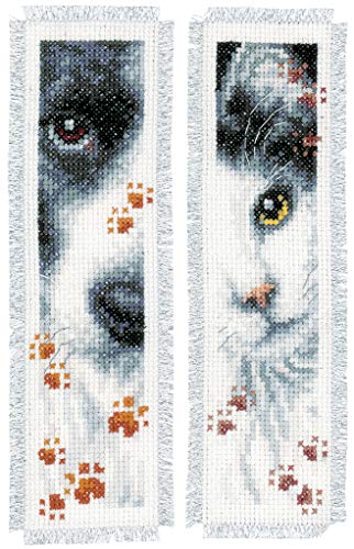 Vervaco Cross Stitch Bookmark Dog and Cat (Set of 2) 2.4" x 8" PN-0155651