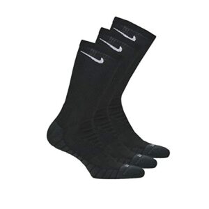 nike dry cushion crew training socks 3-pair pack black/anthracite/white md (us men's shoe 6-8, women's shoe 6-10)