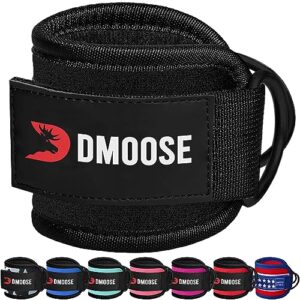 dmoose ankle strap for cable machine attachments - gym ankle cuff for kickbacks, glute workouts, leg extensions, curls, booty hip abductors exercise for men women