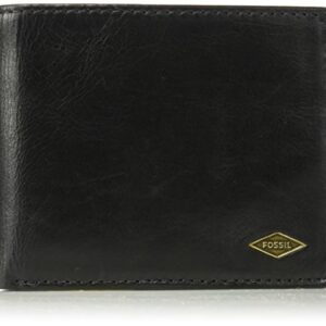 Fossil Men's Ryan Leather RFID-Blocking Bifold with Flip ID Wallet, Black, (Model: ML3729001)