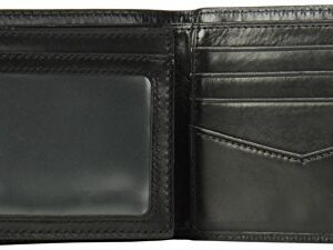 Fossil Men's Ryan Leather RFID-Blocking Bifold with Flip ID Wallet, Black, (Model: ML3729001)