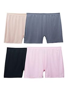 fruit of the loom women's size underwear, designed to fit your curves, boxer brief-microfiber-assorted, 10 plus