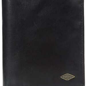 Fossil Men's Ryan Leather RFID-Blocking Large Capacity International Combination Bifold Wallet, Black, (Model: ML3734001)