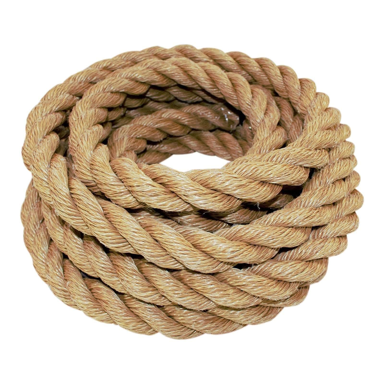 SGT KNOTS Twisted ProManila Rope - UnManila, Twisted 3 Strand Outdoor Rope, Lightweight Synthetic Rope for DIY Projects, Marine, Commercial (1/4" x 25ft)