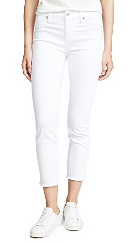 7 For All Mankind Womens Jeans Roxanne Ankle Pant, White, 30