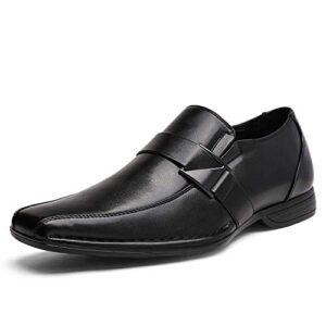 bruno marc men's giorgio-3 black leather lined dress loafers shoes - 8 m us