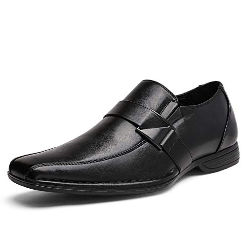 Bruno Marc Men's Giorgio-3 Black Leather Lined Dress Loafers Shoes - 8 M US