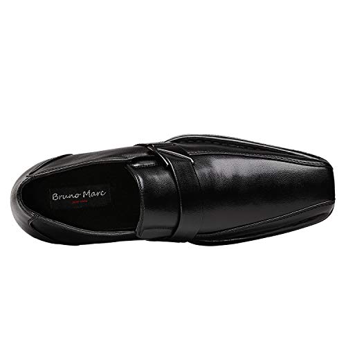 Bruno Marc Men's Giorgio-3 Black Leather Lined Dress Loafers Shoes - 8 M US