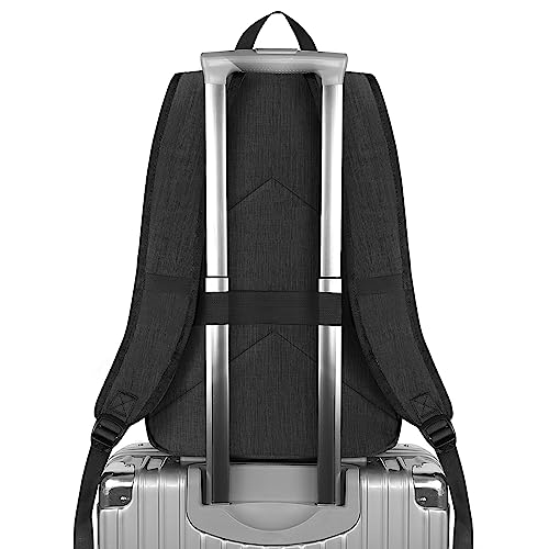 Business Travel Laptop Backpack, Anti Theft Slim Laptop Bag with USB Charging Port for Men and Women, Water Resistant Computer Bag Fits 15.6 Inch Laptop and Notebook (Black)