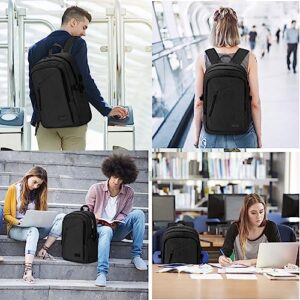 Business Travel Laptop Backpack, Anti Theft Slim Laptop Bag with USB Charging Port for Men and Women, Water Resistant Computer Bag Fits 15.6 Inch Laptop and Notebook (Black)