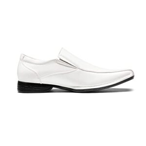 Bruno Marc Men's Giorgio-1 White Leather Lined Dress Loafers Shoes - 13 M US