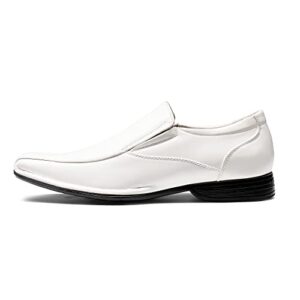 Bruno Marc Men's Giorgio-1 White Leather Lined Dress Loafers Shoes - 13 M US