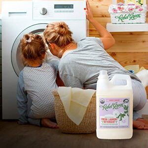 Rebel Green USDA Organic HE Liquid Fresh Laundry Detergent - Natural & Hypoallergenic Laundry Soap, Lavender and Grapefruit - 64 Loads