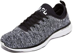 apl: athletic propulsion labs men's techloom phantom running sneakers, black/white/melange, 10 medium us