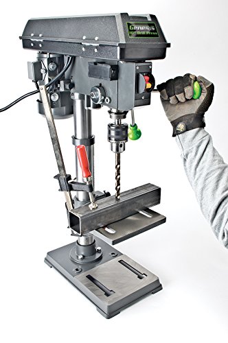 Genesis GDP1005A 10" 5-Speed 4.1 Amp Drill Press with 5/8" Chuck, Integrated LED Work Light, and Table that Rotates 360° and Tilts 0-45°