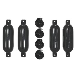 Extreme Max 3006.7384 BoatTector Inflatable Fender Value 4-Pack - 6.5" x 22", Black