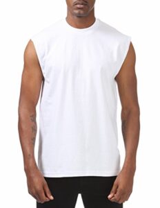 pro club men's heavyweight sleeveless muscle t-shirt, snow white, large