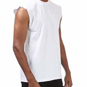 Pro Club Men's Heavyweight Sleeveless Muscle T-Shirt, Snow White, Large