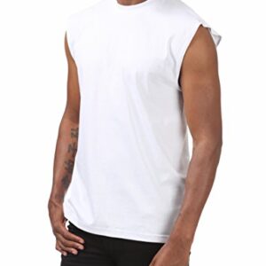 Pro Club Men's Heavyweight Sleeveless Muscle T-Shirt, Snow White, Large