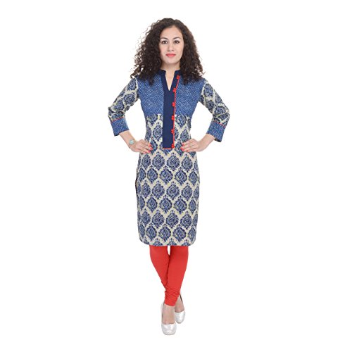 Chichi Indian Women's Printed Cotton Kurti Multi-Colored Top By Chichi