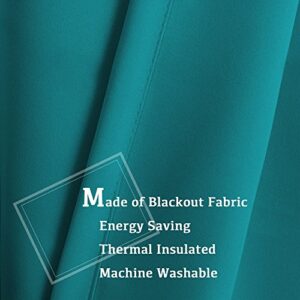 Turquoize Teal Blackout Curtains Themal Insulated Grommet/Eyelet Top Window Treatment Nursery & Infant Care Panels Drapes, Each Panel 42" W x 84" L