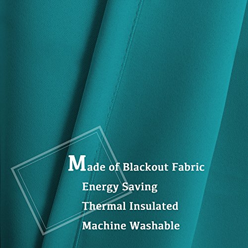 Turquoize Teal Blackout Curtains Themal Insulated Grommet/Eyelet Top Window Treatment Nursery & Infant Care Panels Drapes, Each Panel 42" W x 84" L