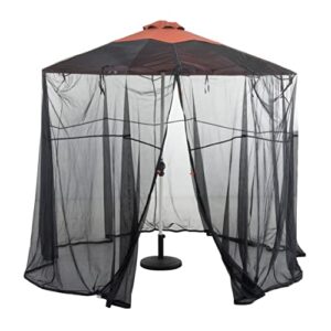 classic accessories water-resistant 9 foot universal round patio umbrella insect screen canopy, patio furniture covers