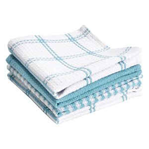 100% cotton flat waffle dish cloths for washing dishes, 12"x13", 4-pack, breeze t-fal textiles
