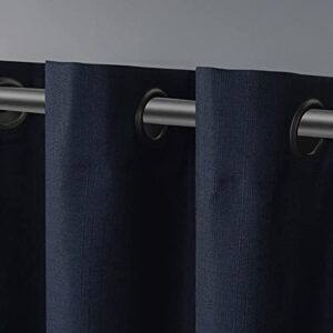 Exclusive Home Loha Linen Grommet Top Curtain Panel Pair, 54"x108", Peacoat Blue