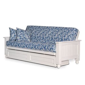 nirvana futons cottage white futon frame with storage drawers - queen size