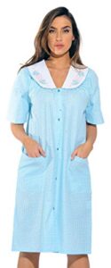 8511-royal-s dreamcrest short sleeve duster / housecoat / women sleepwear,royal,small
