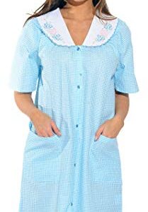 8511-Royal-S Dreamcrest Short Sleeve Duster / Housecoat / Women Sleepwear,Royal,Small