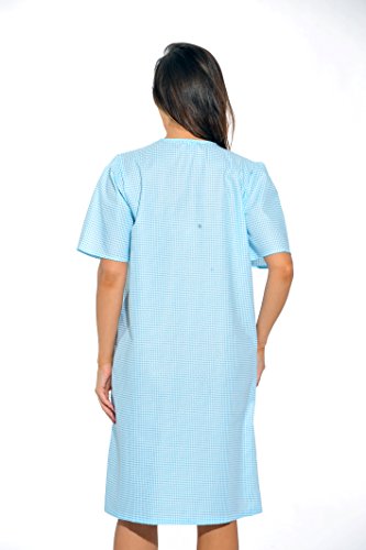 8511-Royal-S Dreamcrest Short Sleeve Duster / Housecoat / Women Sleepwear,Royal,Small