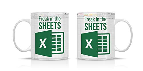 LPVLUX Freak In The Sheets Mug, Funny Spreadsheet Mug Great Gifts For Coworkers, Accounting, Boss, Friend Gifts Christmas, Birthday, New Year Day, Shortcut Mug