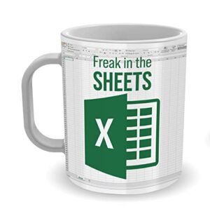 lpvlux freak in the sheets mug, funny spreadsheet mug great gifts for coworkers, accounting, boss, friend gifts christmas, birthday, new year day, shortcut mug